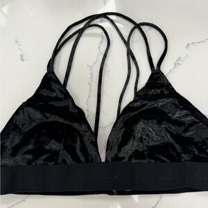 PINK Victoria's Secret Black Velvet Bralette